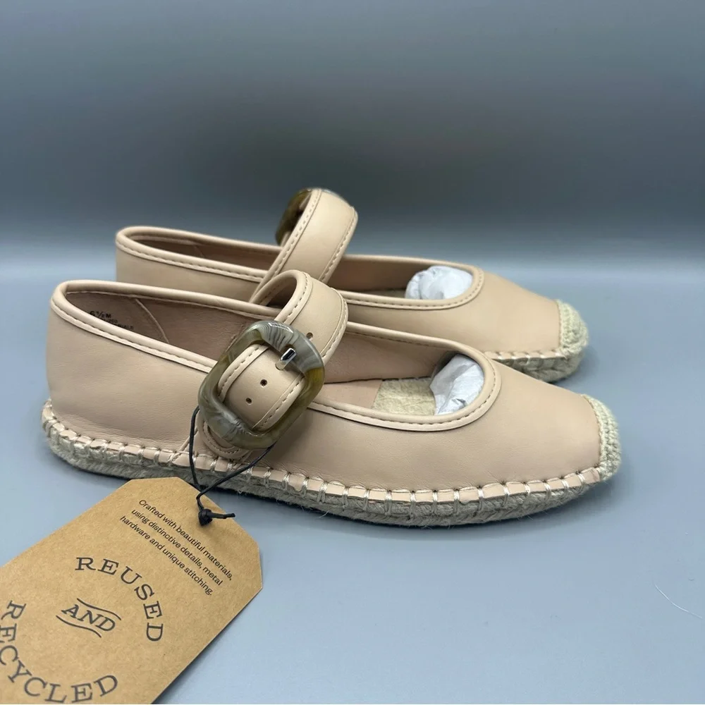 Frye and Co. Mary Jane Comfort Shoes Espadrille Flats Women’s Size 6.5 Nude
